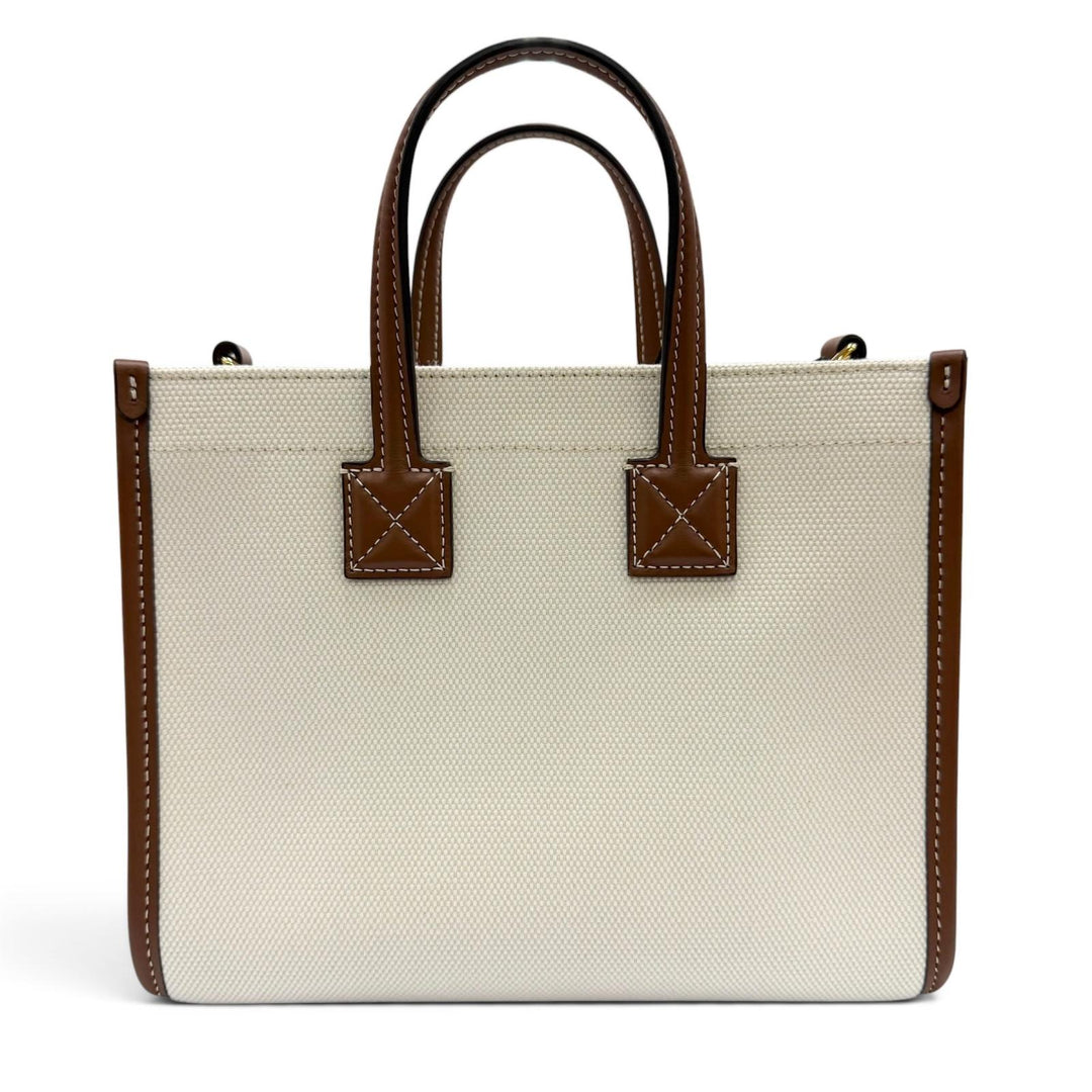Pristine BURBERRY Handbag mini freya tote 2WAY Shoulder Bag beige canvas 8044143