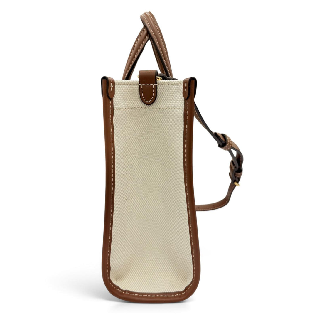 Pristine BURBERRY Handbag mini freya tote 2WAY Shoulder Bag beige canvas 8044143