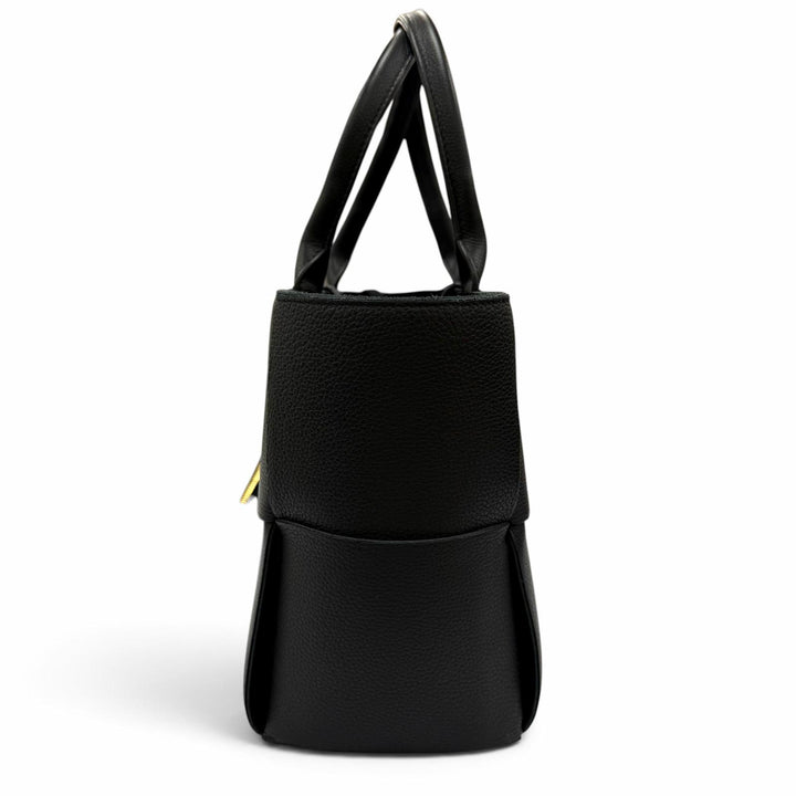 Great BOTTEGAVENETA Small The Arco Tote Bag Leather with pouch black 652867