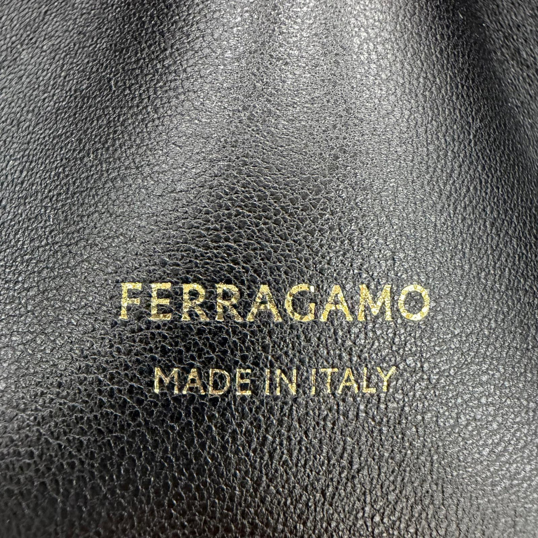 Great FERRAGAMO Tote Bag Gancini Soft Bag M Lamb Nappa Leather 2-Way Shoulder