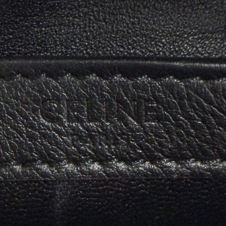 Excellent CELINE Shoulder Bag Triomphe Medium Messenger black leather mens 11700