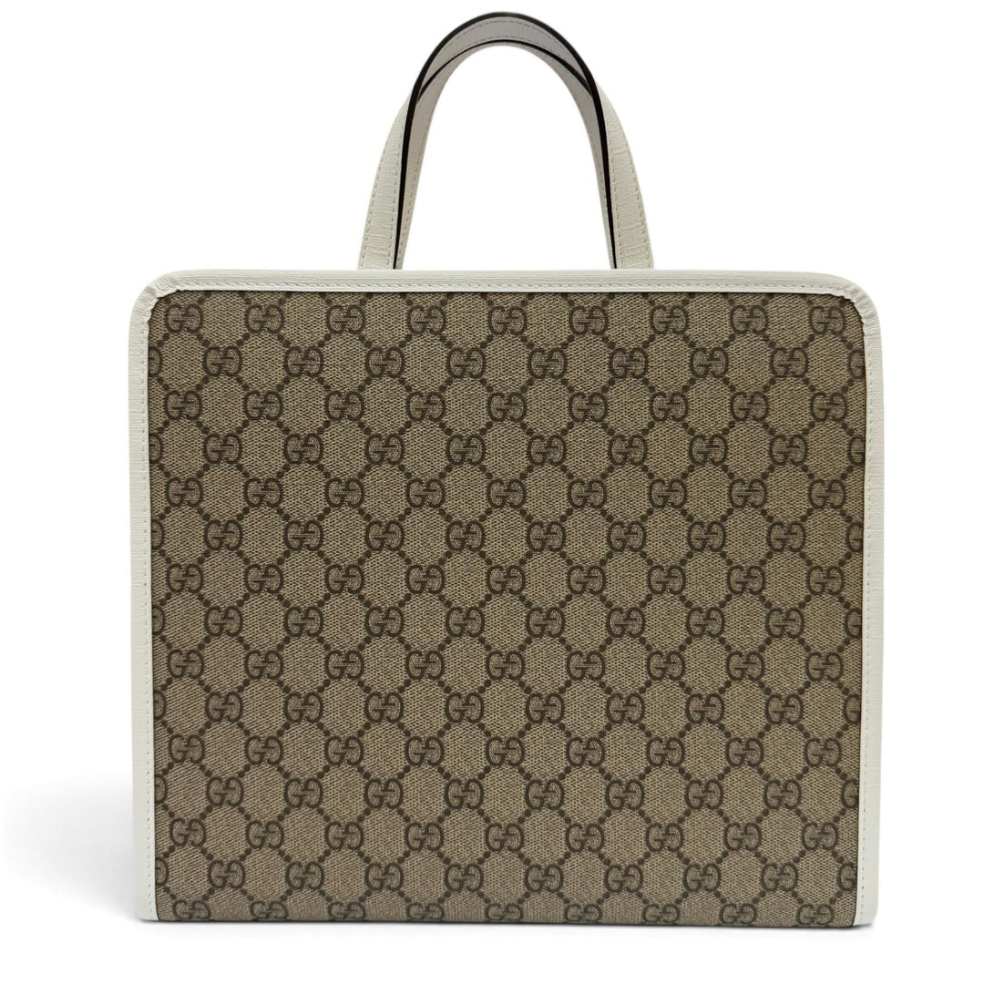Excellent GUCCI Handbag Children's Rubber Apple beige GG Supreme Women 605614