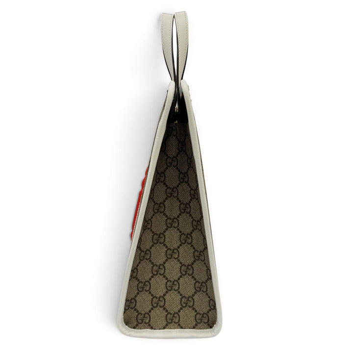 Excellent GUCCI Handbag Children's Rubber Apple beige GG Supreme Women 605614