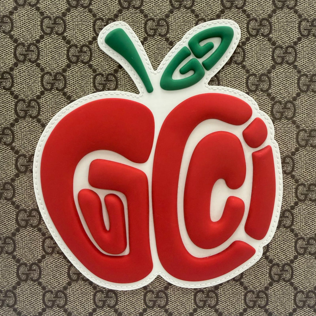 Excellent GUCCI Handbag Children's Rubber Apple beige GG Supreme Women 605614