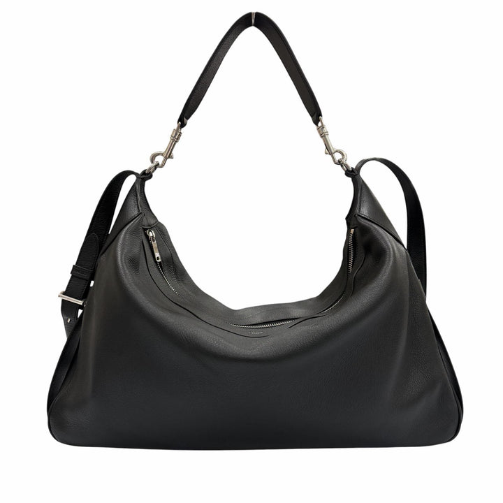 Great CELINE Shoulder Bag Large Strap Romy 2WAY black leather mens 11177