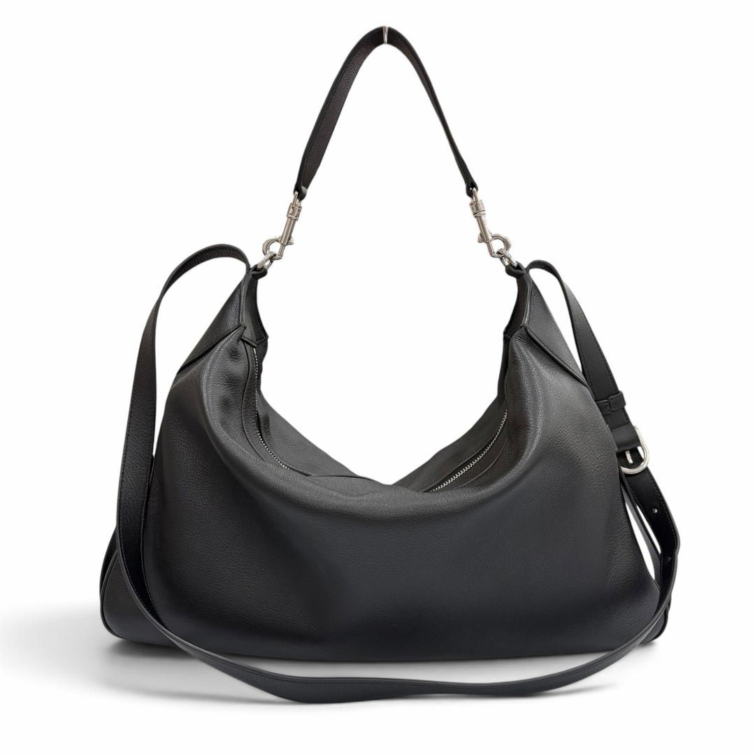 Great CELINE Shoulder Bag Large Strap Romy 2WAY black leather mens 11177