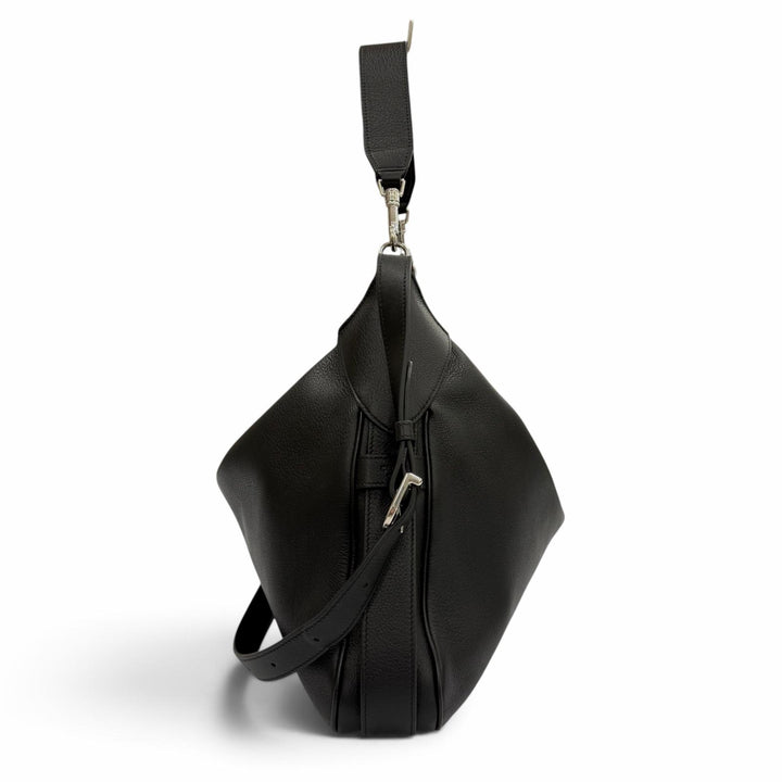 Great CELINE Shoulder Bag Large Strap Romy 2WAY black leather mens 11177