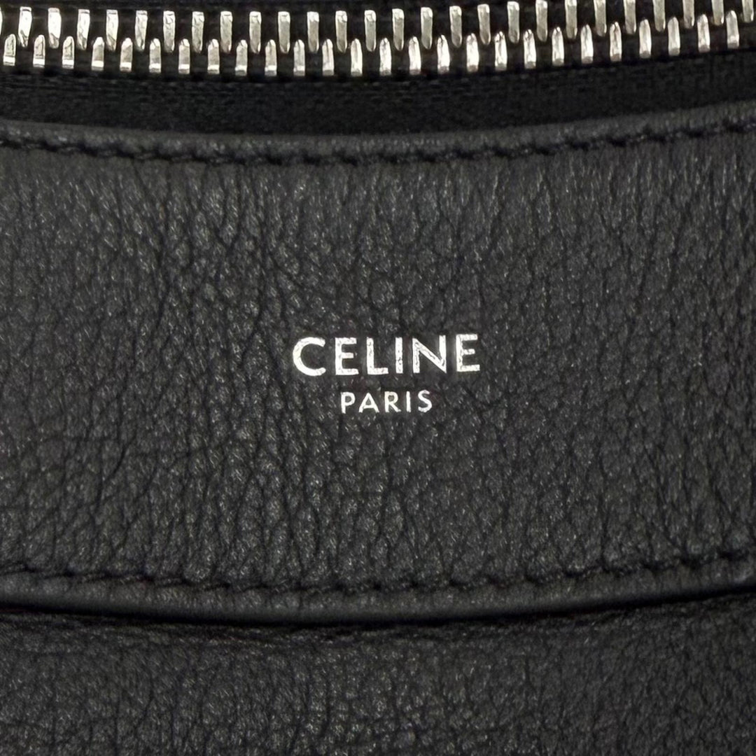 Great CELINE Shoulder Bag Large Strap Romy 2WAY black leather mens 11177