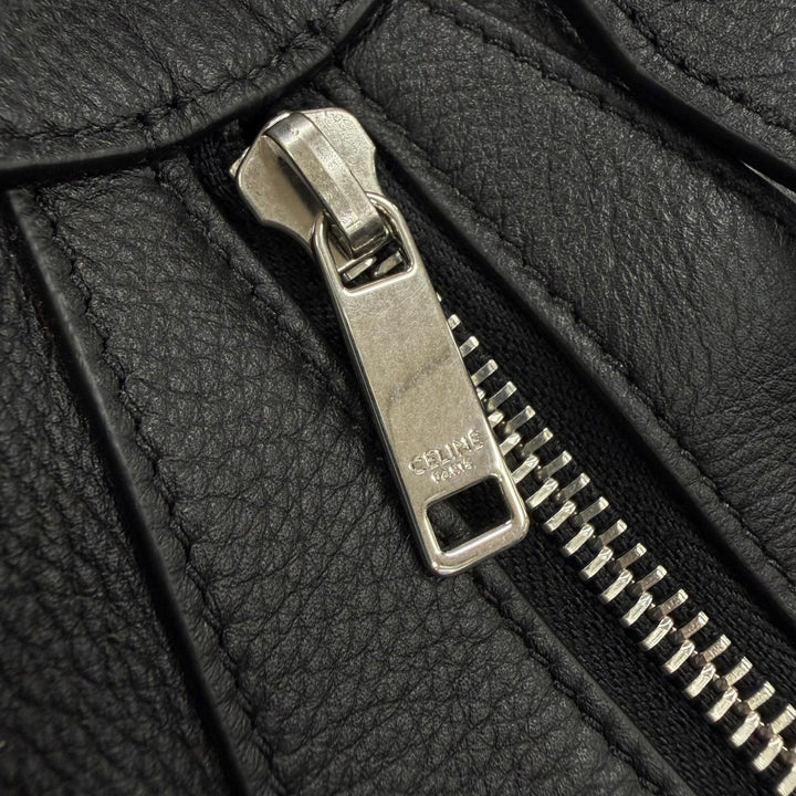 Great CELINE Shoulder Bag Large Strap Romy 2WAY black leather mens 11177
