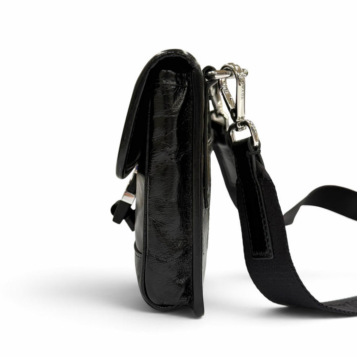 Excellent PRADA Shoulder Bag black Soft Look Leather mens 2ZH108