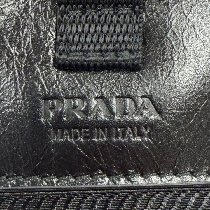 Excellent PRADA Shoulder Bag black Soft Look Leather mens 2ZH108