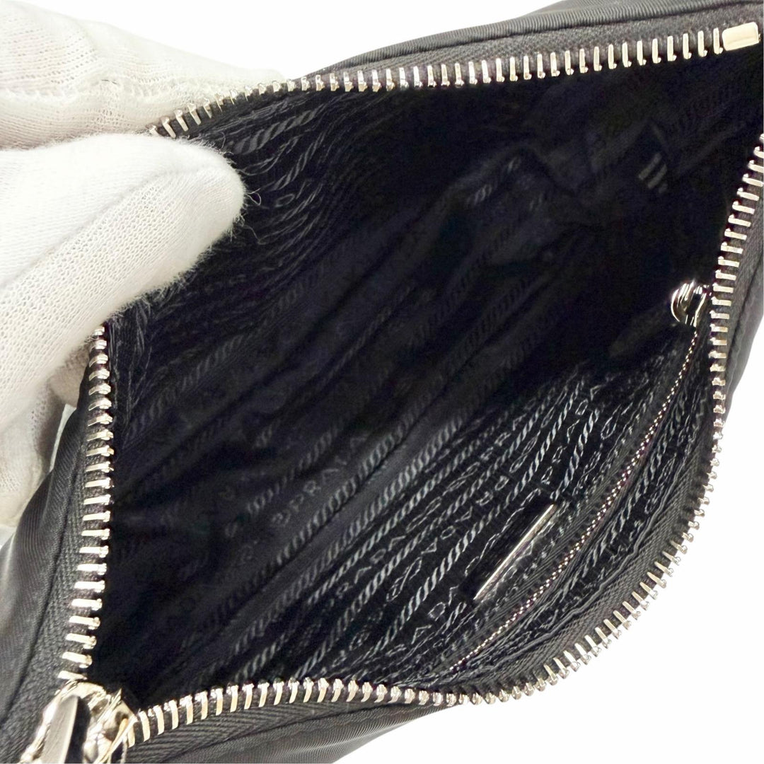 Excellent PRADA Handbag Re-Edition 2005 Re-Nylon Triangle Logo black 1N204X