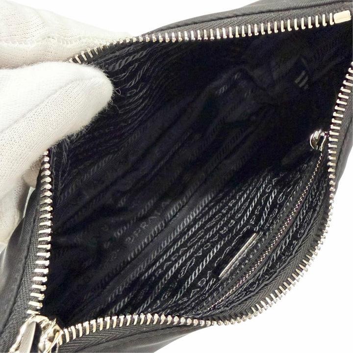 Excellent PRADA Handbag Re-Edition 2005 Re-Nylon Triangle Logo black 1N204X