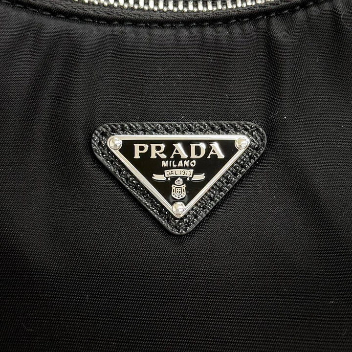 Excellent PRADA Handbag Re-Edition 2005 Re-Nylon Triangle Logo black 1N204X