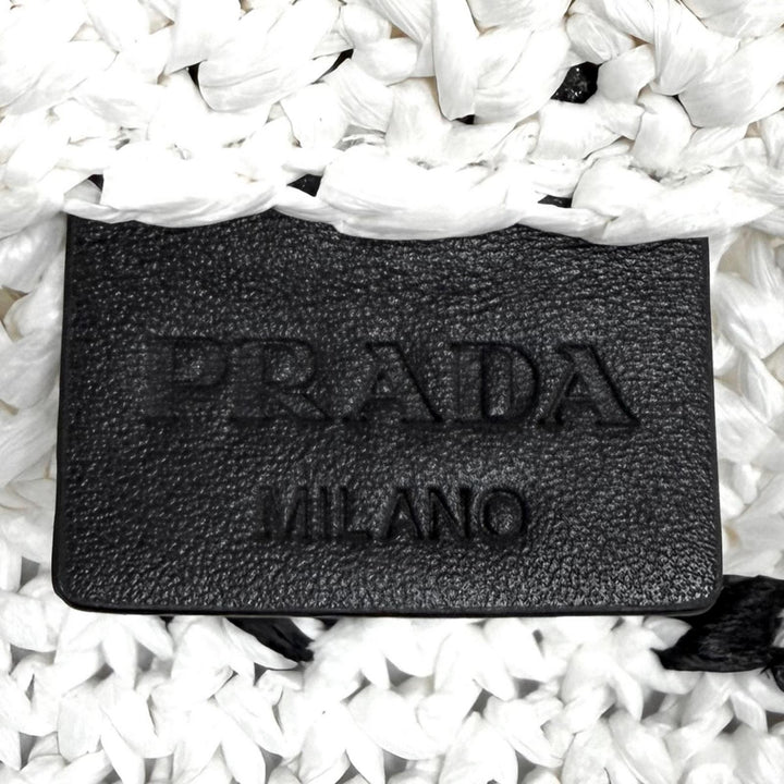 Pristine PRADA Tote Bag Crochet Tote Bag white Rayon Women 1BG392