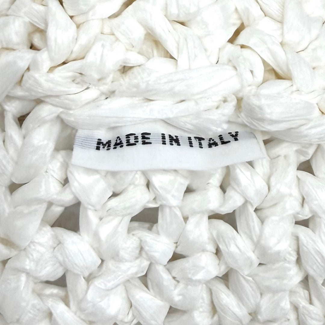 Pristine PRADA Tote Bag Crochet Tote Bag white Rayon Women 1BG392