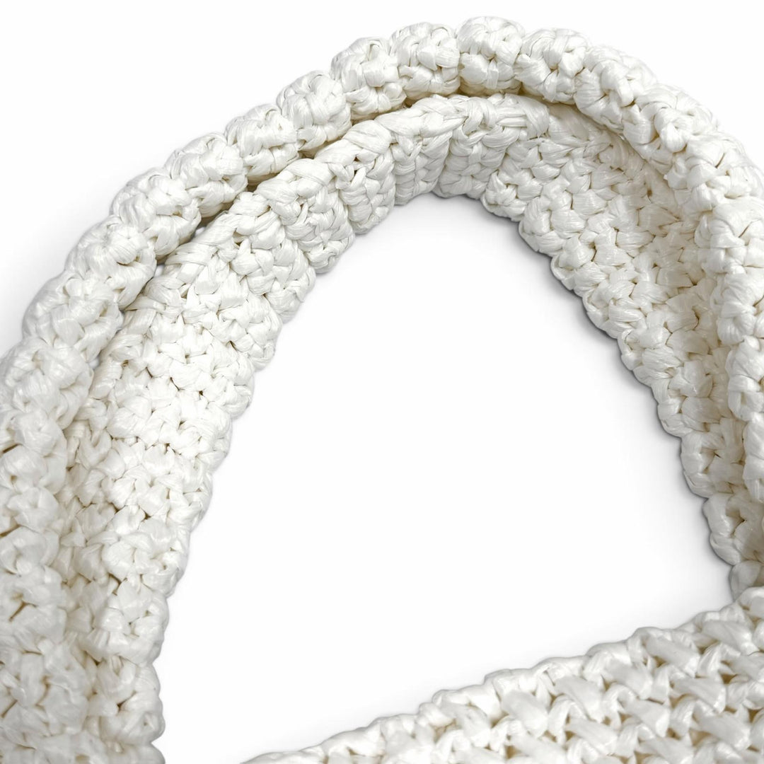 Pristine PRADA Tote Bag Crochet Tote Bag white Rayon Women 1BG392