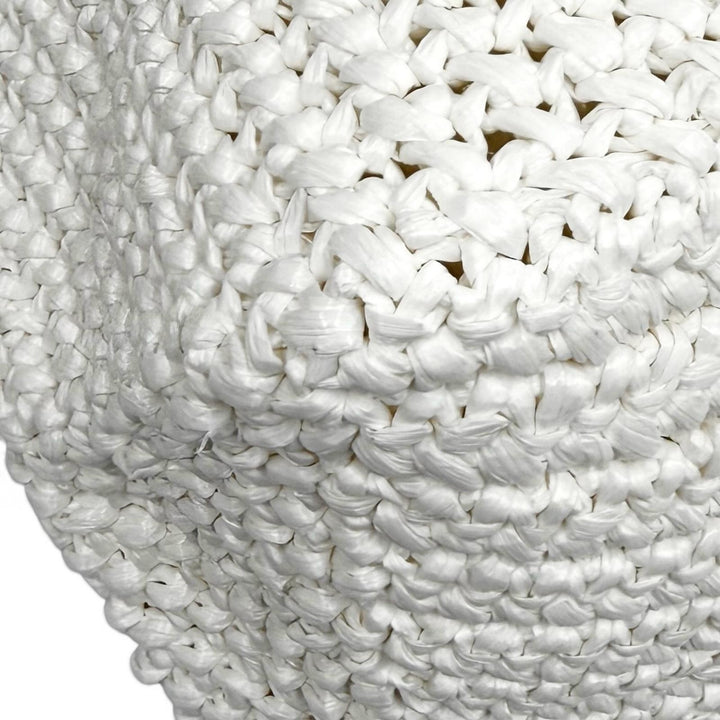 Pristine PRADA Tote Bag Crochet Tote Bag white Rayon Women 1BG392