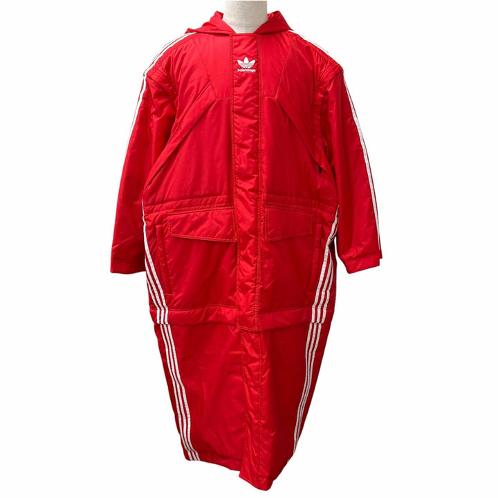 Excellent BALENCIAGA adidas coat Three Stripes Trefoil 3-Way Bench Red
