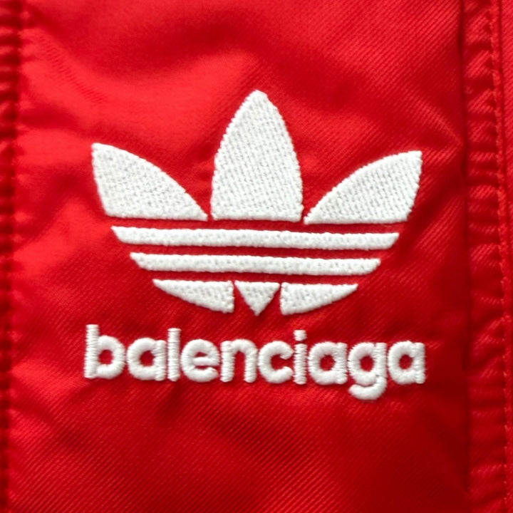 Excellent BALENCIAGA adidas coat Three Stripes Trefoil 3-Way Bench Red