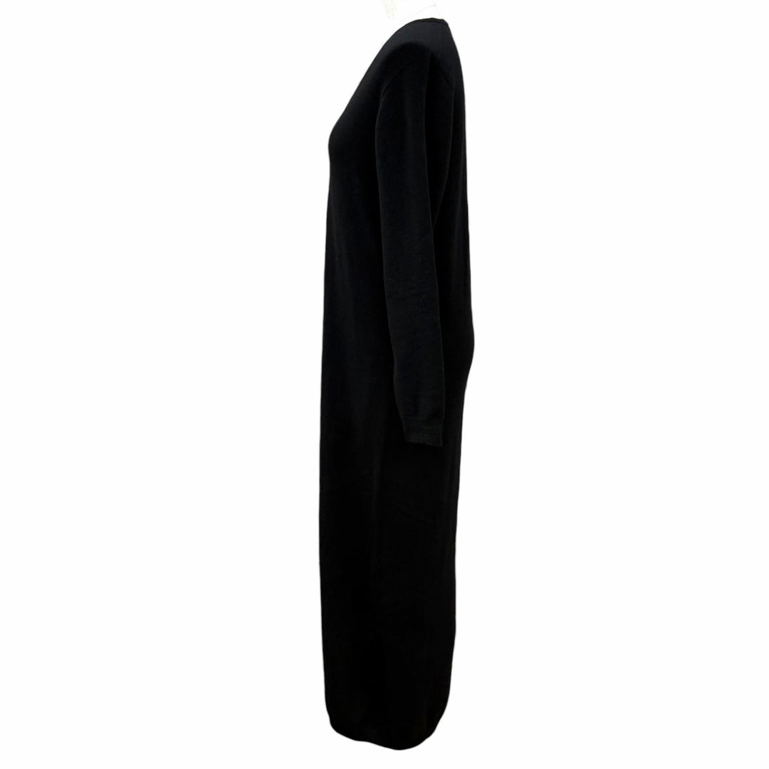 Great THE ROW one piece V-neck long-sleeved knit top black cashmere S 8421-Y556