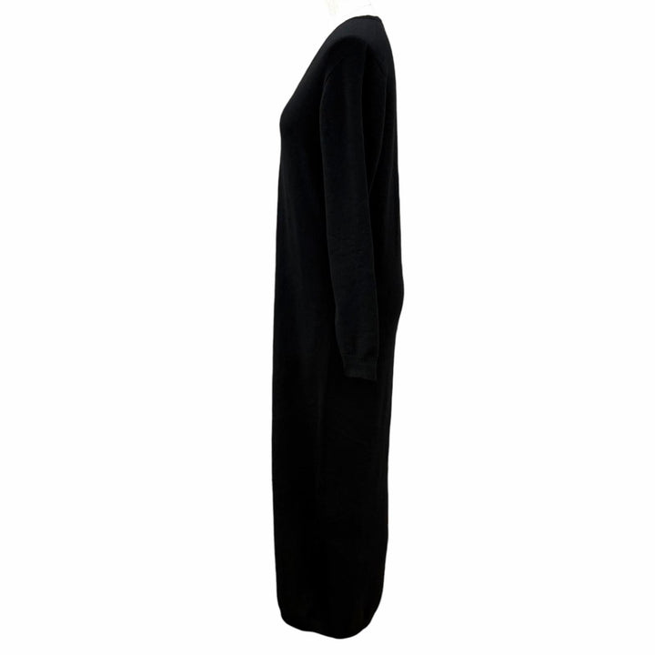 Great THE ROW one piece V-neck long-sleeved knit top black cashmere S 8421-Y556