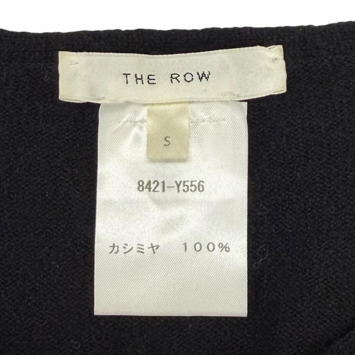 Great THE ROW one piece V-neck long-sleeved knit top black cashmere S 8421-Y556