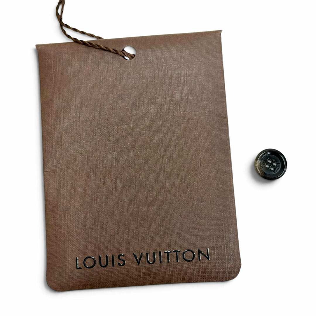 Pristine LOUIS VUITTON Pants LV Zip Lamb Leather Side Gathered Long black 36