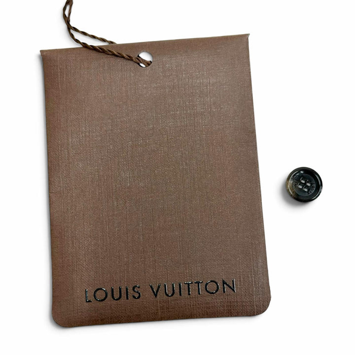 Pristine LOUIS VUITTON Pants LV Zip Lamb Leather Side Gathered Long black 36