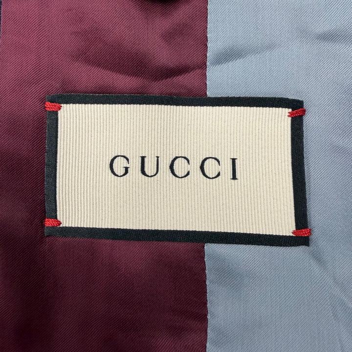 Pristine GUCCI two-piece set Bee Embroidery Single Suit Navy wool mens 46 554100