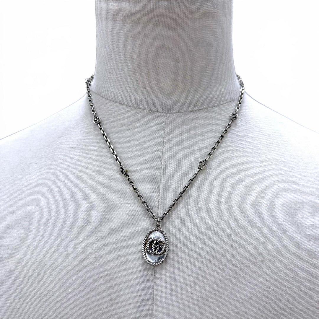 Great GUCCI Necklace GG Marmont Chain Silver AG925 mens 632540