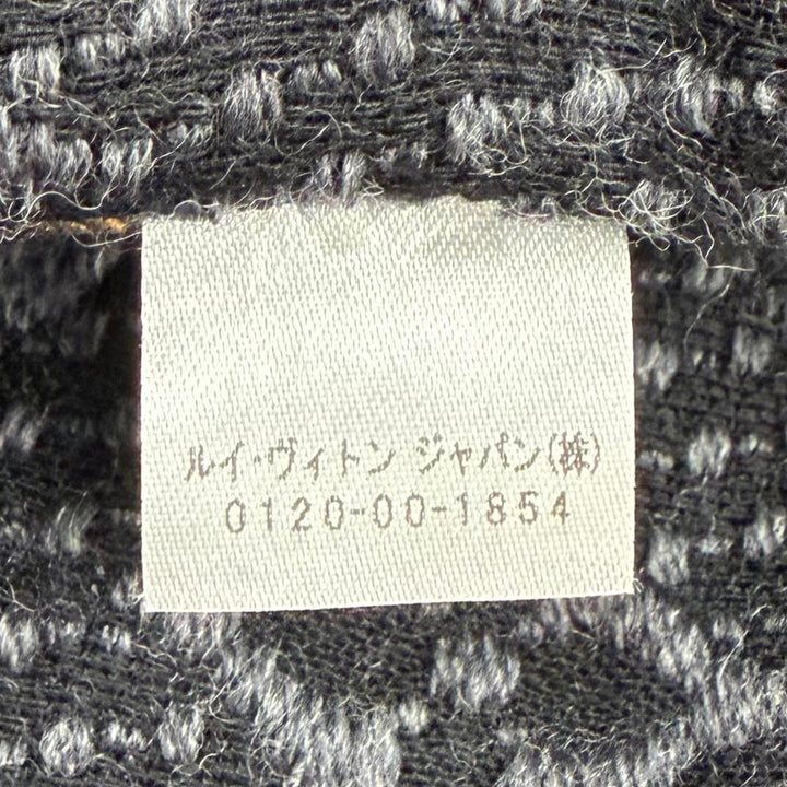 Great LOUIS VUITTON Scarf Monogram Classic with Fringe gray wool mens M78526