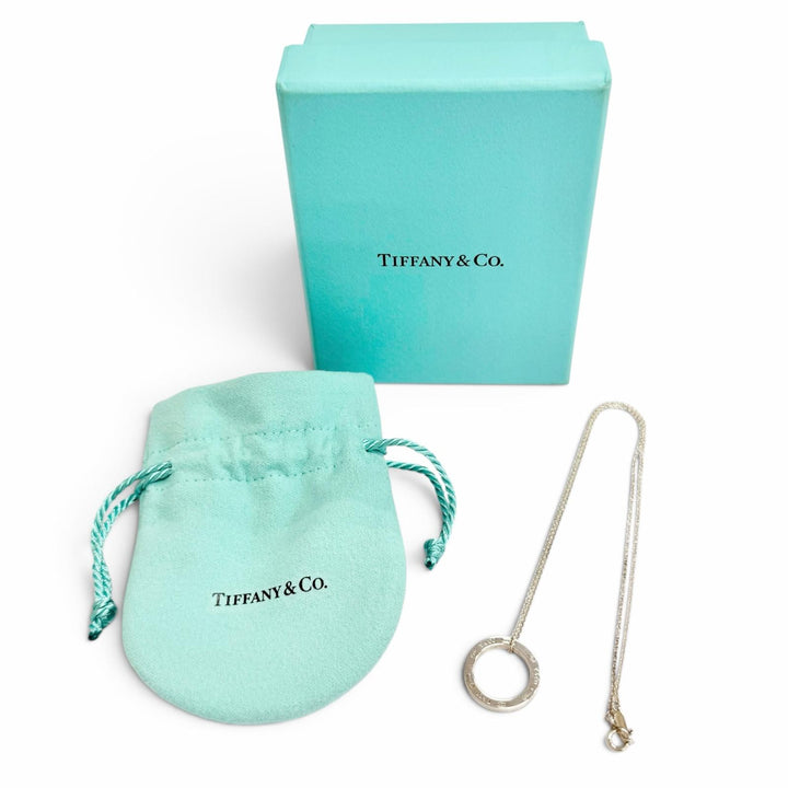 Great TIFFANY&Co. Necklace Circle Pendant Silver AG925 Women