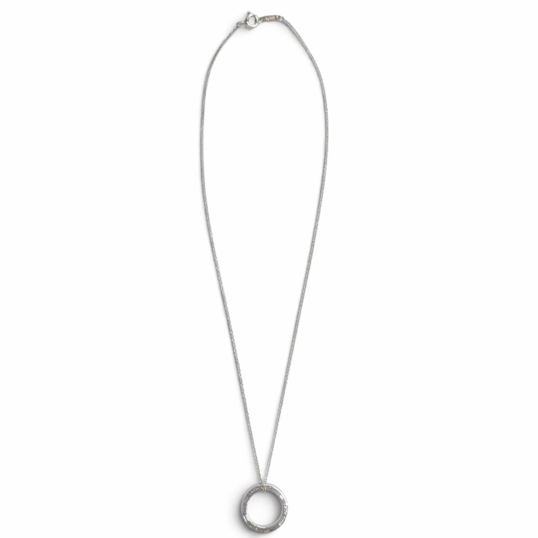 Great TIFFANY&Co. Necklace Circle Pendant Silver AG925 Women