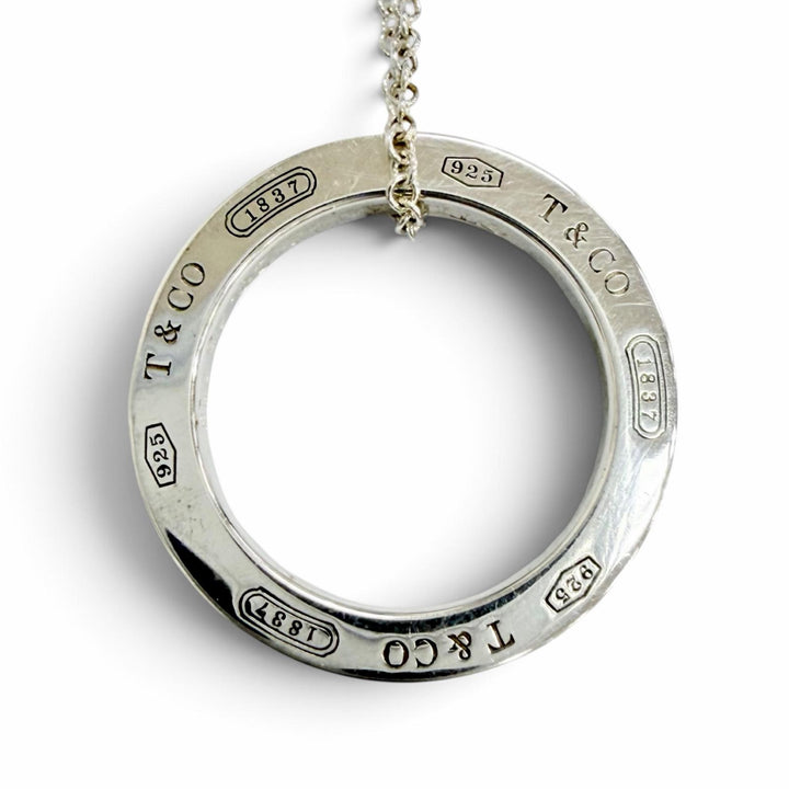 Great TIFFANY&Co. Necklace Circle Pendant Silver AG925 Women