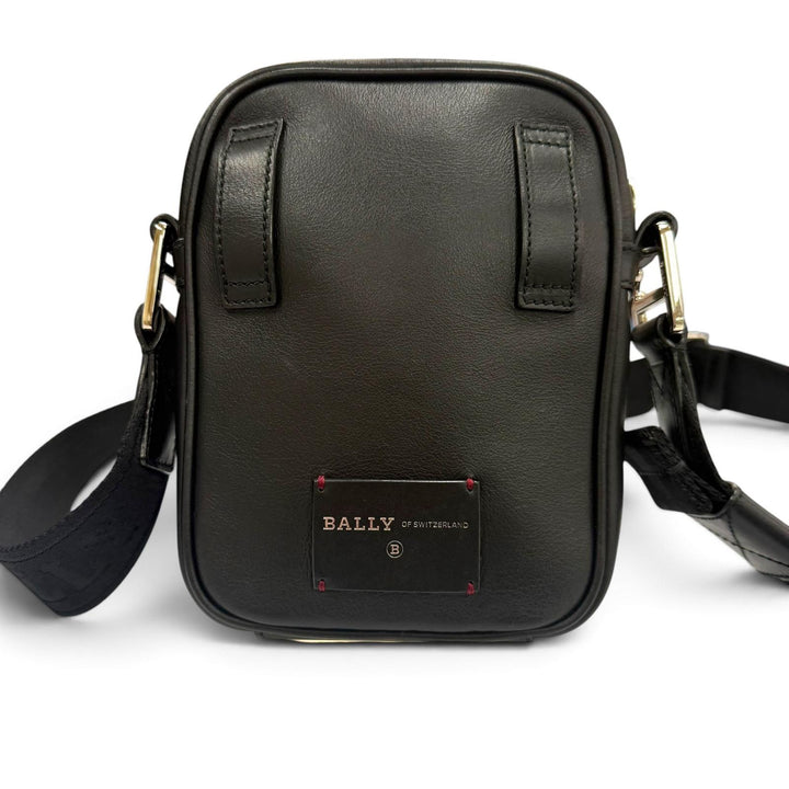 Excellent BALLY Shoulder Bag Heyot 2-Way Cross Sling Bag black leather mens