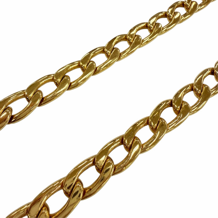 Excellent CHANEL belt COCO Mark Coin Chain gold metal Women