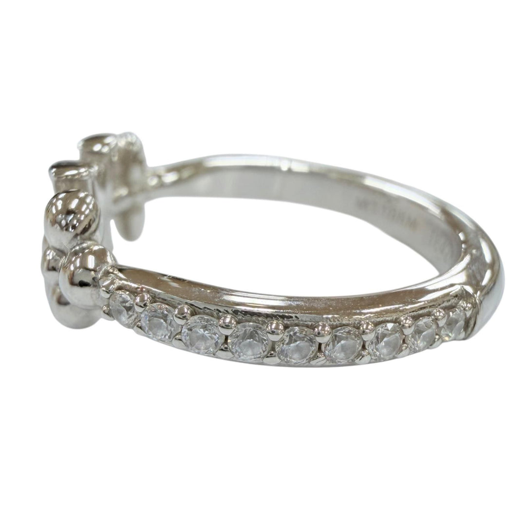Excellent LOUIS VUITTON Ring ring Ring LV Iconic Rhinestone Silver M M1188M