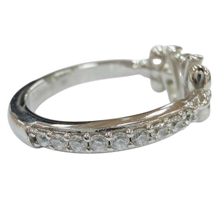 Excellent LOUIS VUITTON Ring ring Ring LV Iconic Rhinestone Silver M M1188M