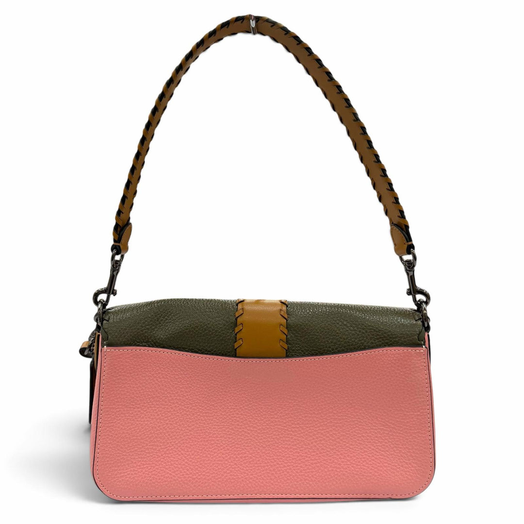 Excellent COACH Shoulder Bag Georgie 2-Way Leather Saddle Bag Handbag pink C4106