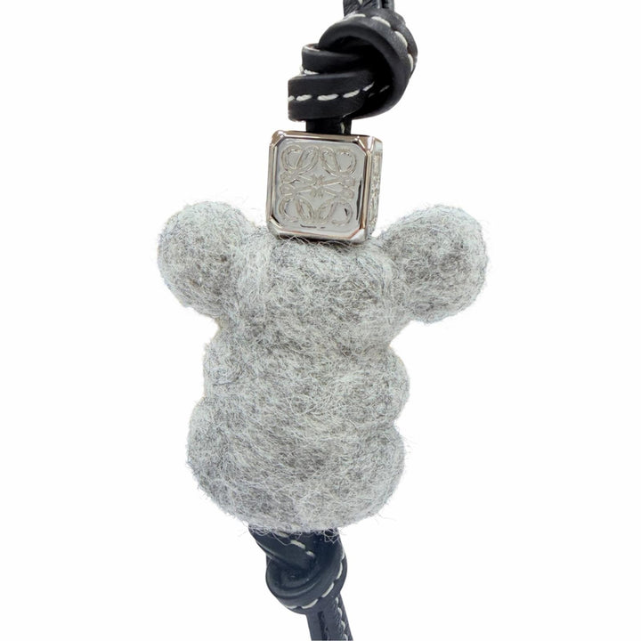 Pristine LOEWE Bag charm Leather strap Anagram Dice Koala black C880232X01