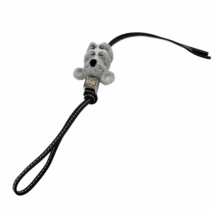 Pristine LOEWE Bag charm Leather strap Anagram Dice Koala black C880232X01