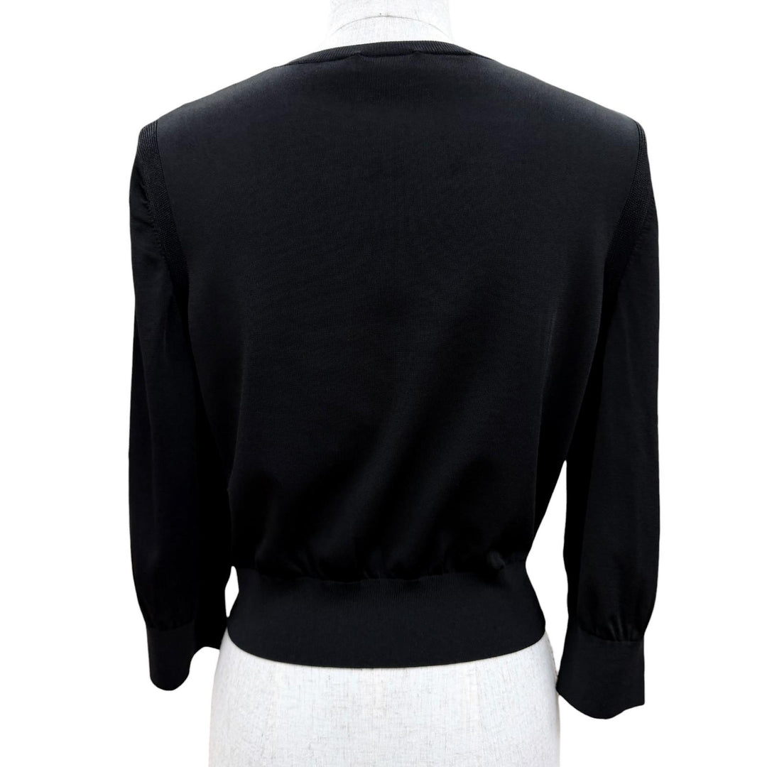 Great CHANEL knit COCO Mark Button Long Sleeve black Women 36 P64759K60717