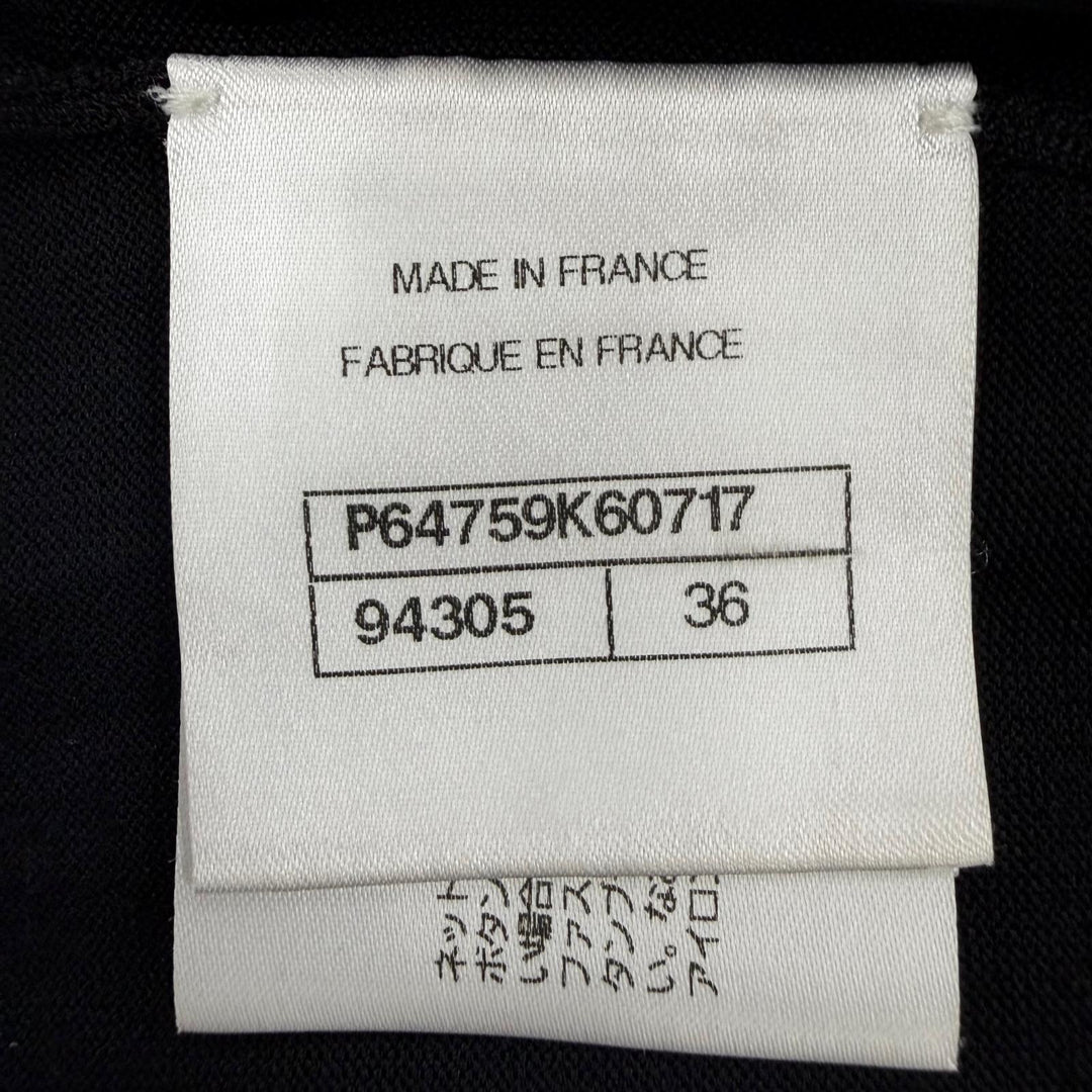 Great CHANEL knit COCO Mark Button Long Sleeve black Women 36 P64759K60717