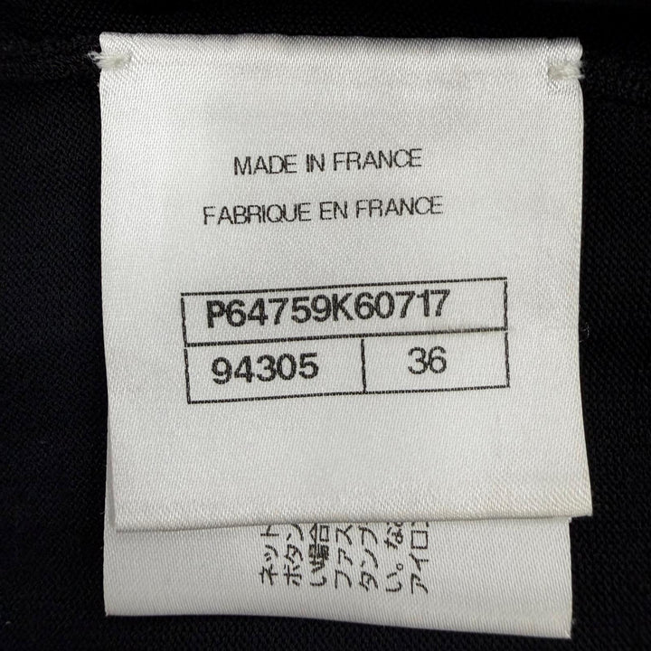 Great CHANEL knit COCO Mark Button Long Sleeve black Women 36 P64759K60717