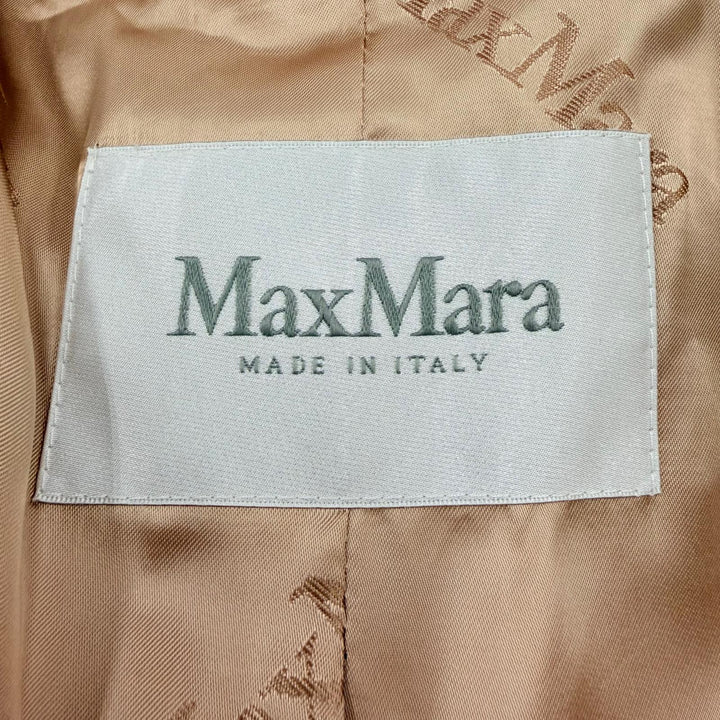 Excellent Max Mara coat Teddy bear Silk blend, long length pink beige alpaca XS