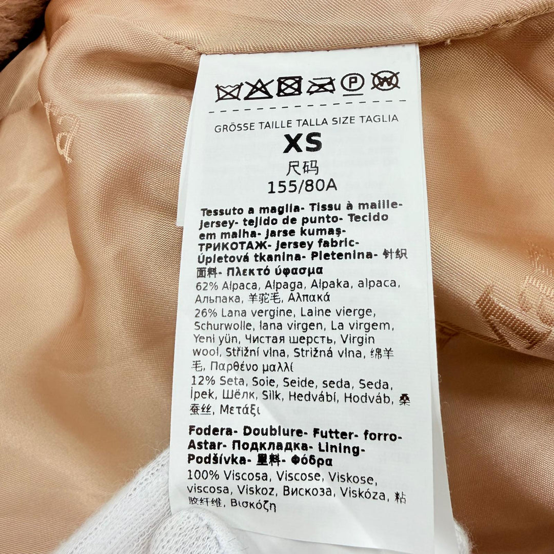 Excellent Max Mara coat Teddy bear Silk blend, long length pink beige alpaca XS