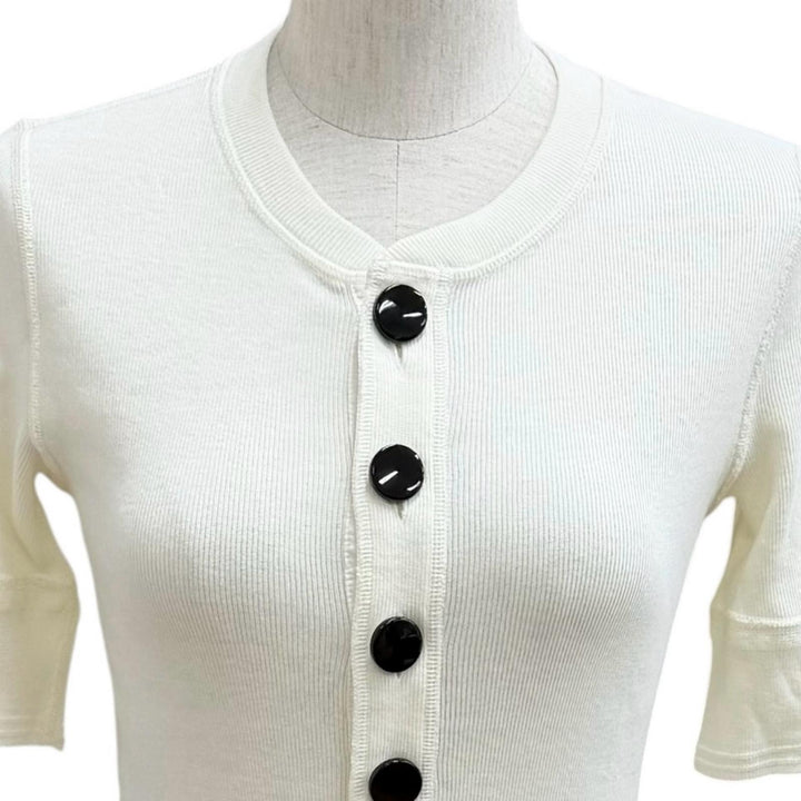 Excellent Chloe Cotton jersey fitted Henley mini dress S CH26UJR14089107S