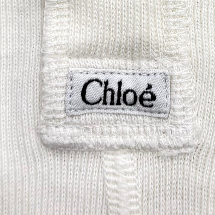 Excellent Chloe Cotton jersey fitted Henley mini dress S CH26UJR14089107S