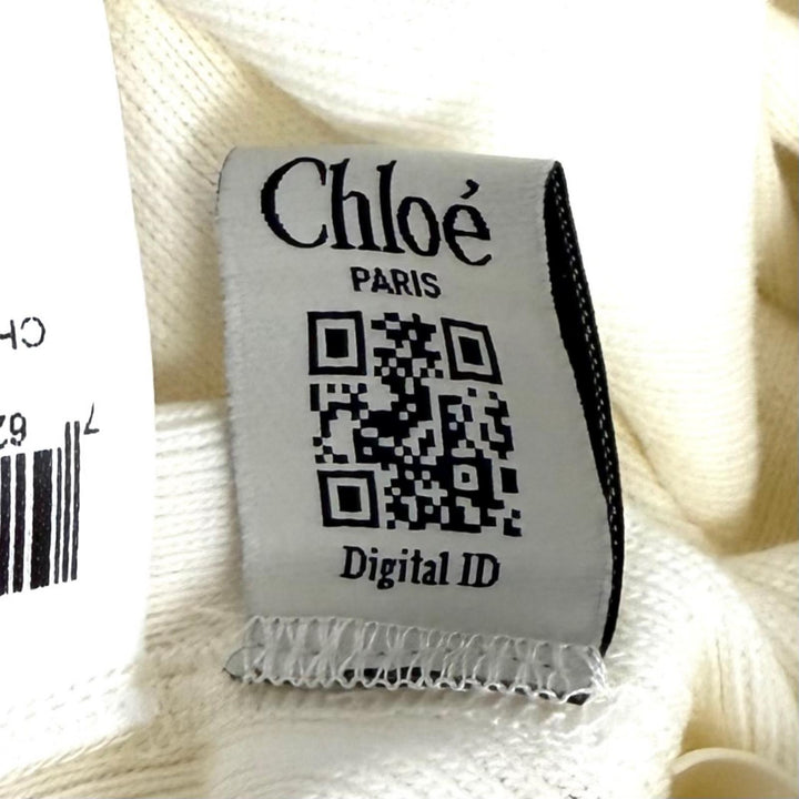 Excellent Chloe Cotton jersey fitted Henley mini dress S CH26UJR14089107S